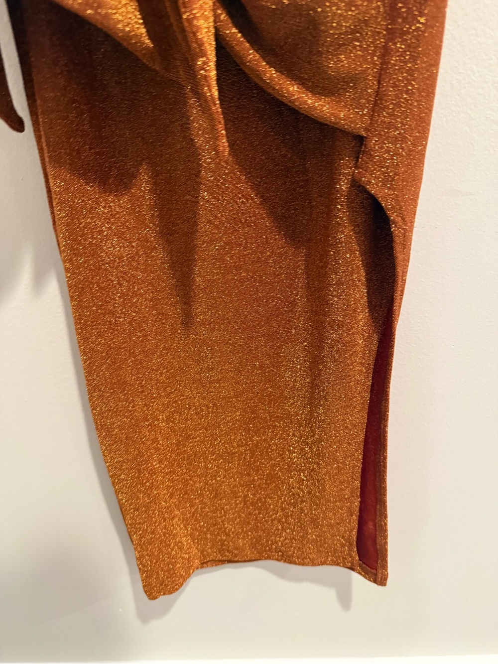 Petal & Pup Santiago Off Shoulder Dress XS Bronze Metallic Fall Wedding Party - Picture 11 of 14